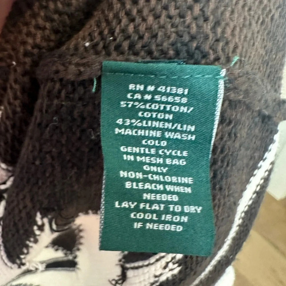 Lauren Ralph Lauren Kimono Cardigan Geo Aztec Print Black and White XL - Picture 7 of 10